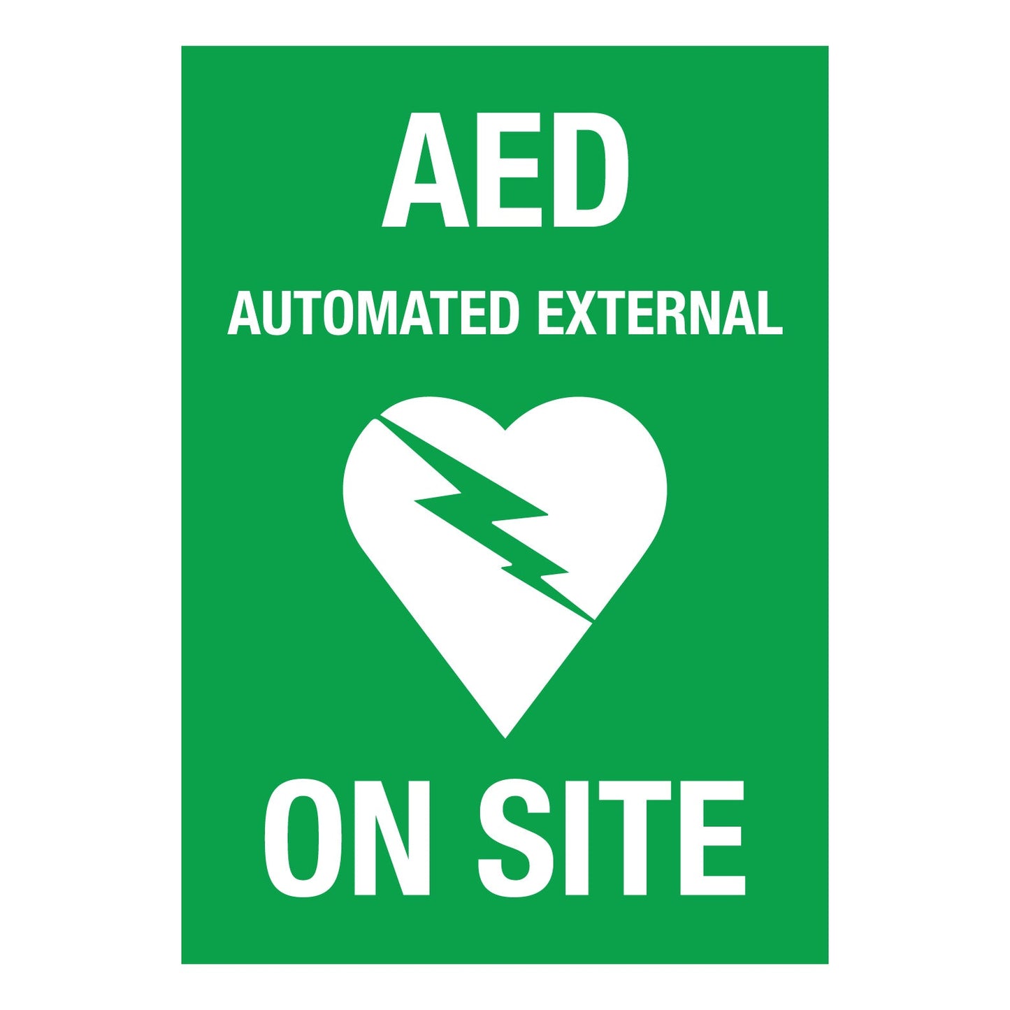 AED Defibrillator (Rectangle) Decal - New Signs