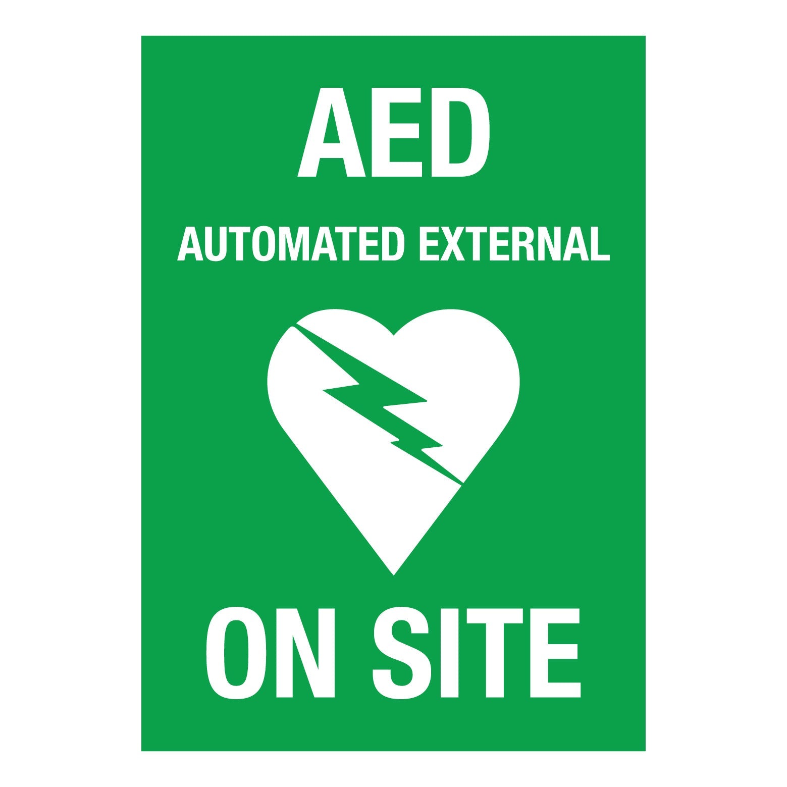 AED Defibrillator (Rectangle) Decal - New Signs