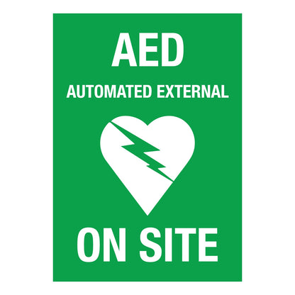 AED Defibrillator (Rectangle) Decal - New Signs