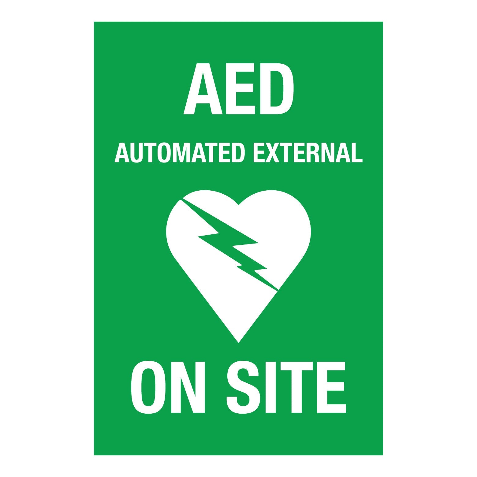 AED Defibrillator (Rectangle) Decal - New Signs