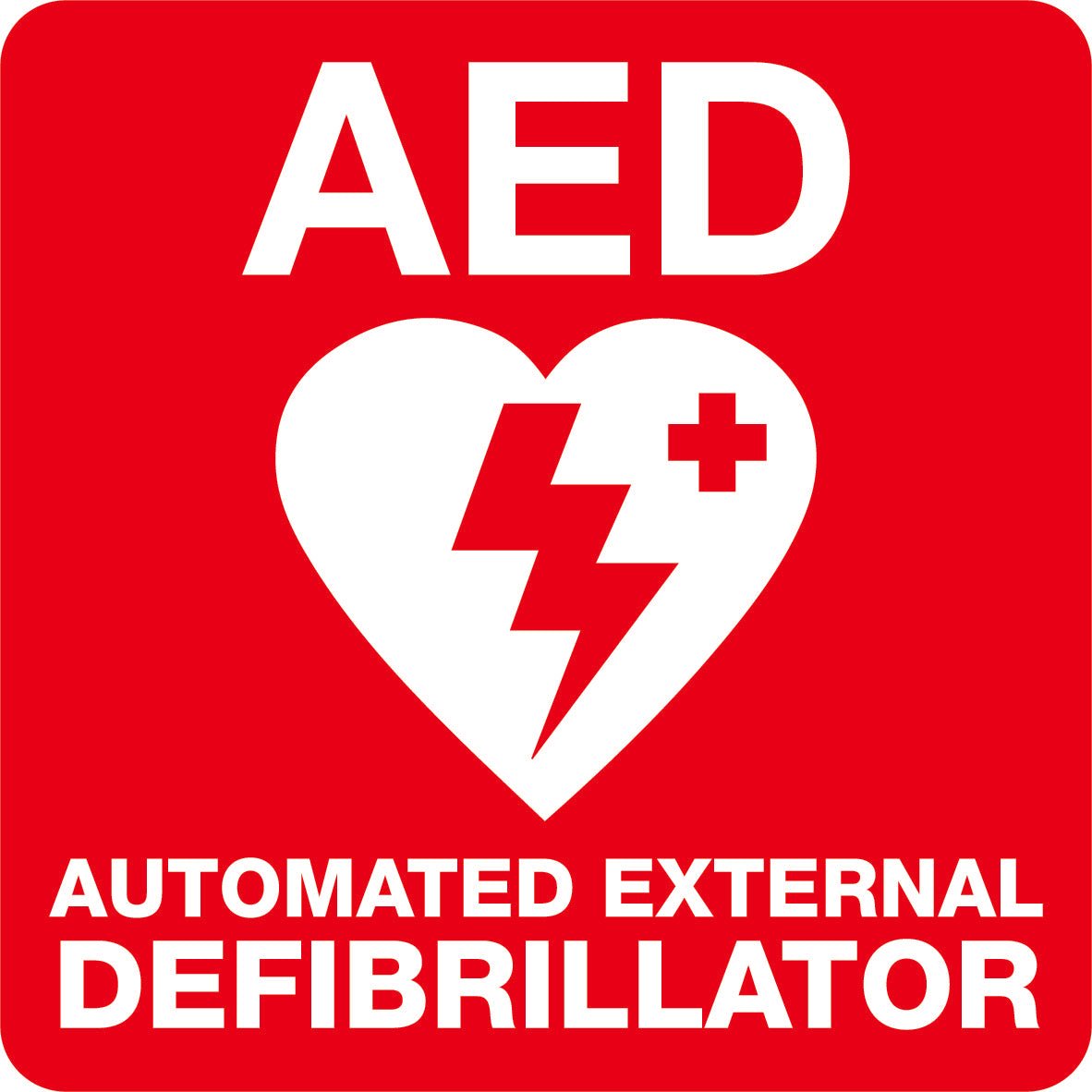 AED Red Vehicle Sticker – New Signs