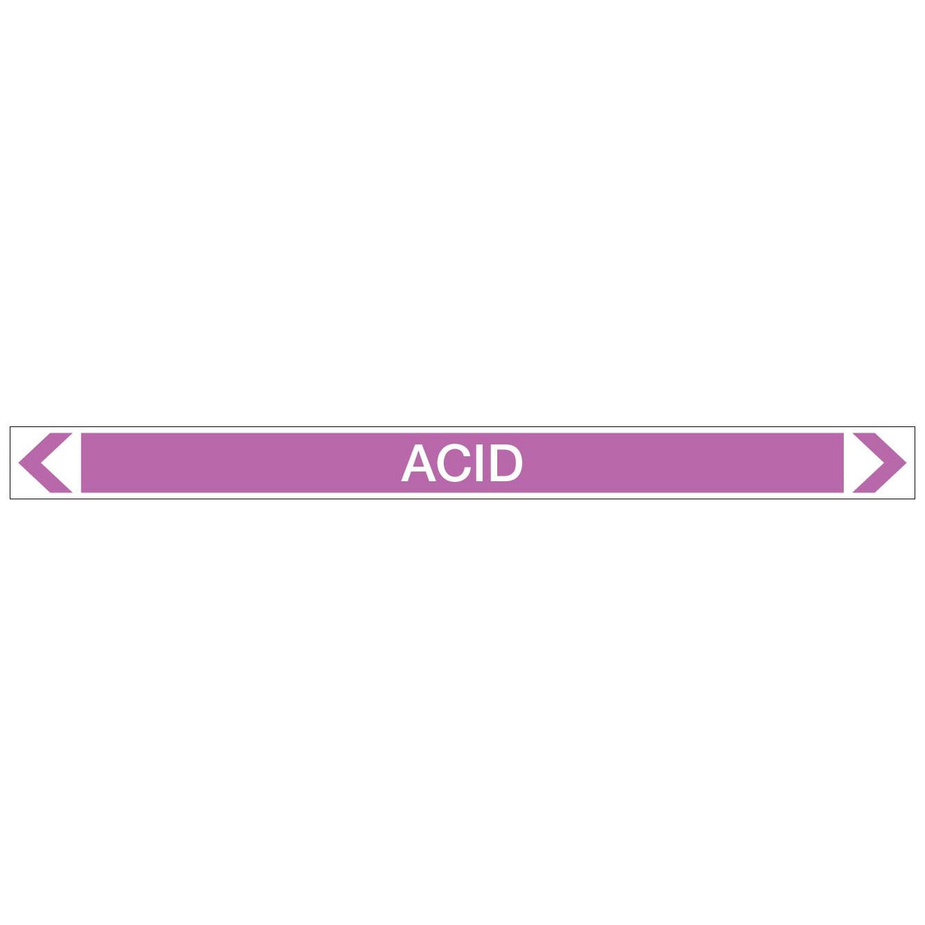 Alkalis / Acids - Acid - Pipe Marker Sticker - New Signs