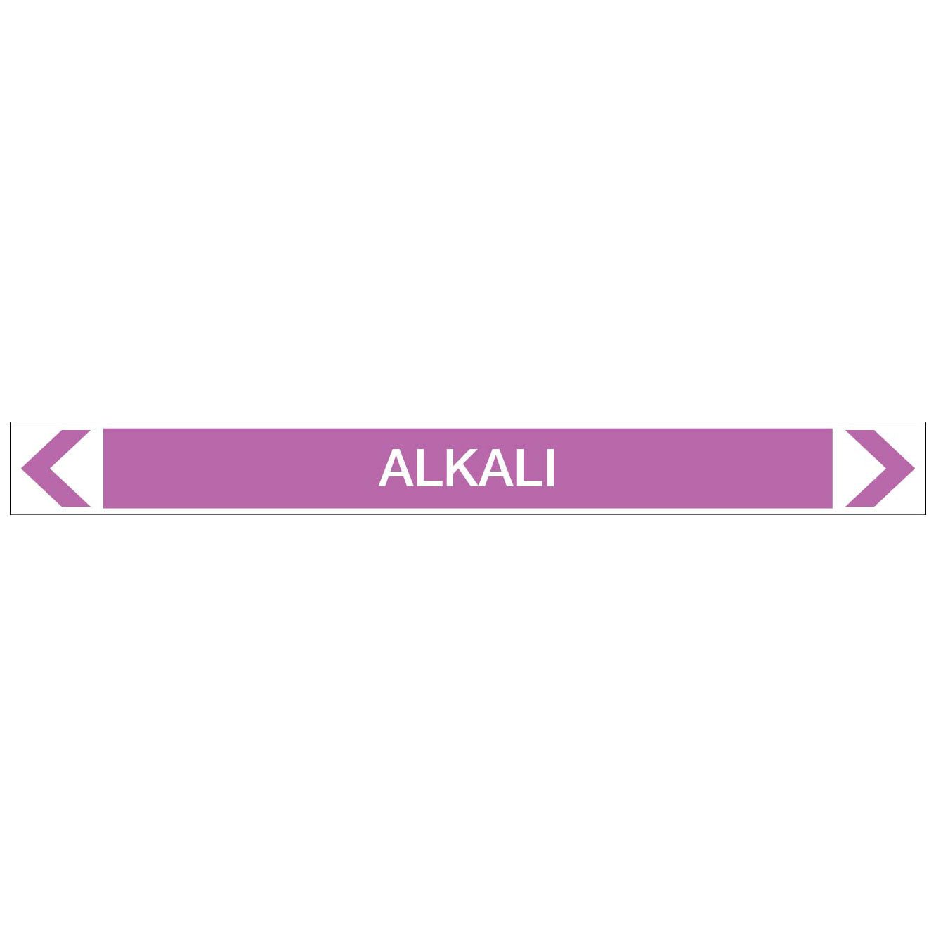 Alkalis / Acids - Alkali - Pipe Marker Sticker - New Signs