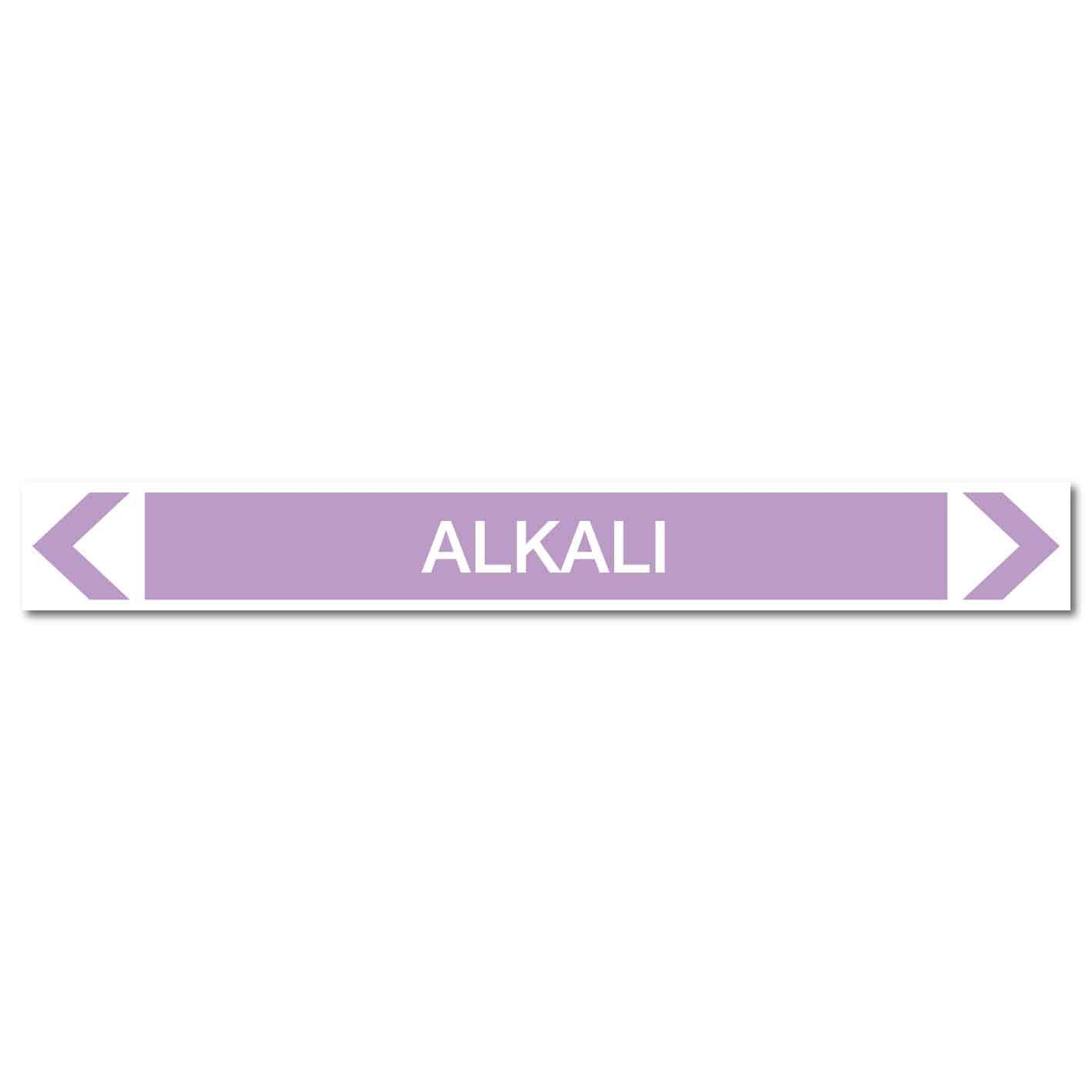 Alkalis / Acids - Alkali - Pipe Marker Sticker - New Signs