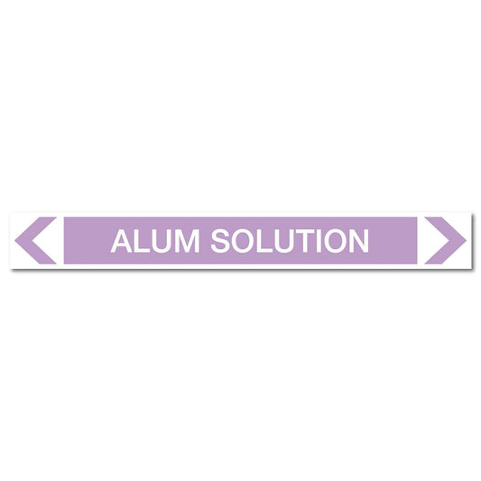 Alkalis / Acids - Alum Solution - Pipe Marker Sticker - New Signs