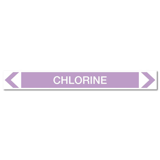 Alkalis / Acids - Chlorine - Pipe Marker Sticker - New Signs
