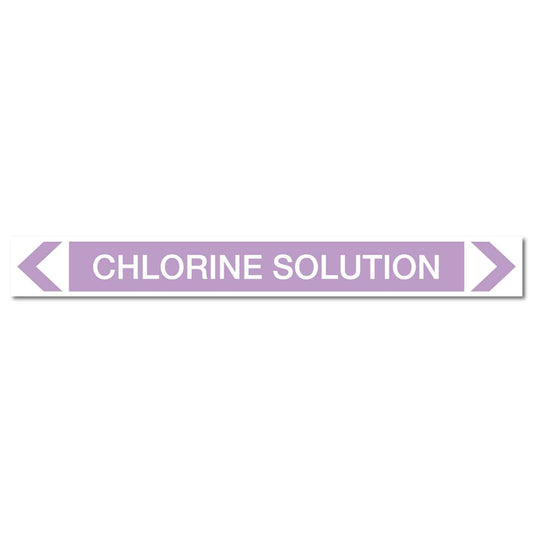 Alkalis / Acids - Chlorine Solution - Pipe Marker Sticker - New Signs