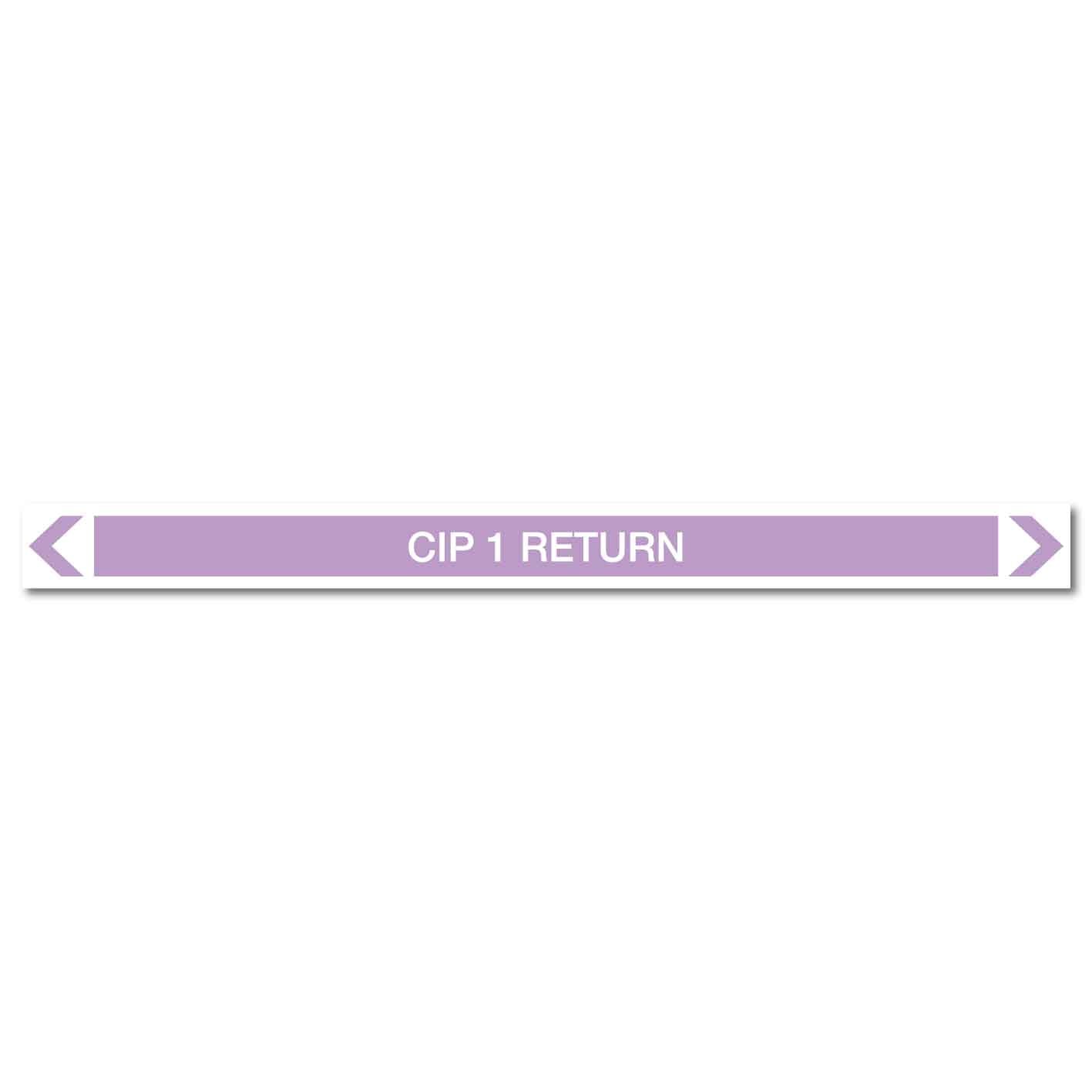Alkalis / Acids - CIP 1 Return - Pipe Marker Sticker - New Signs