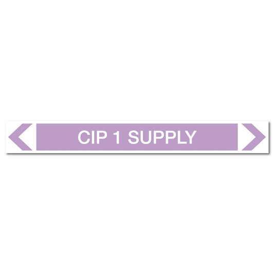 Alkalis / Acids - CIP 1 Supply - Pipe Marker Sticker - New Signs