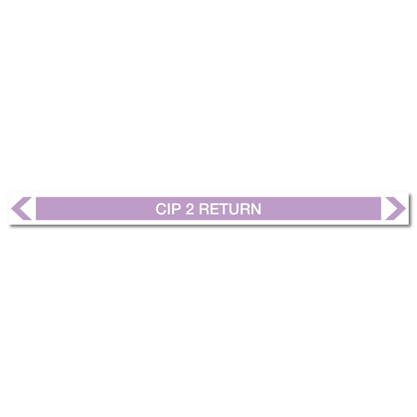 Alkalis / Acids - CIP 2 Return - Pipe Marker Sticker - New Signs