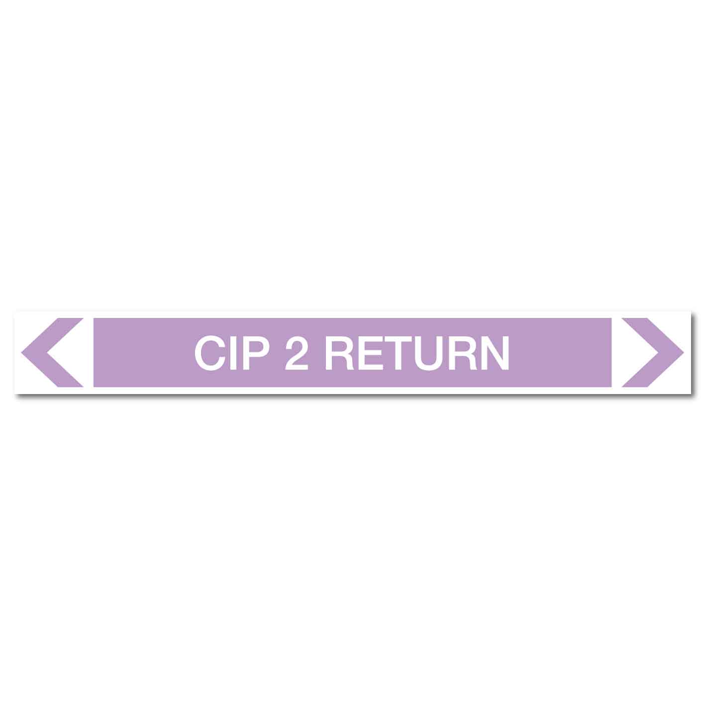 Alkalis / Acids - CIP 2 Return - Pipe Marker Sticker - New Signs