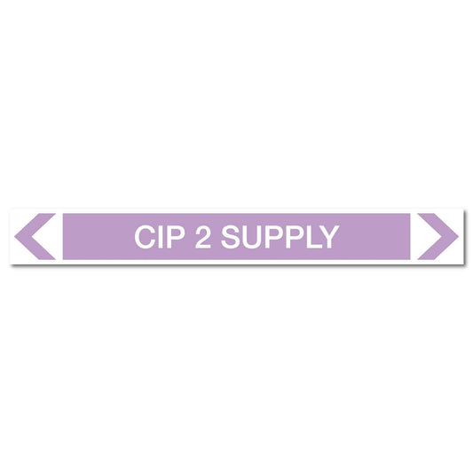 Alkalis / Acids - CIP 2 Supply - Pipe Marker Sticker - New Signs