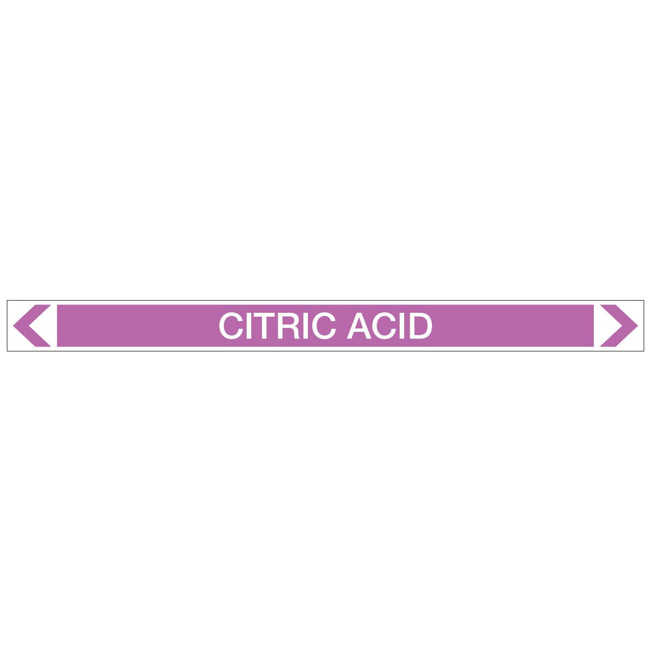 Alkalis / Acids - Citric Acid - Pipe Marker Sticker - New Signs