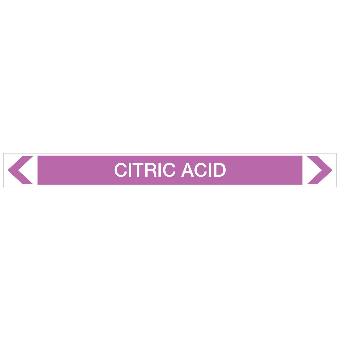 Alkalis / Acids - Citric Acid - Pipe Marker Sticker - New Signs