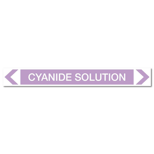 Alkalis / Acids - Cyanide Solution - Pipe Marker Sticker - New Signs