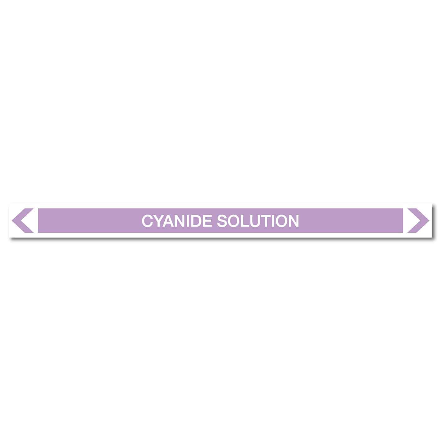 Alkalis / Acids - Cyanide Solution - Pipe Marker Sticker - New Signs