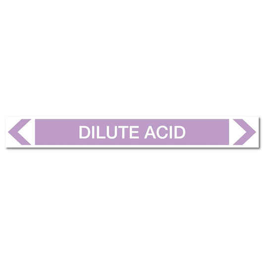 Alkalis / Acids - Dilute Acid - Pipe Marker Sticker - New Signs