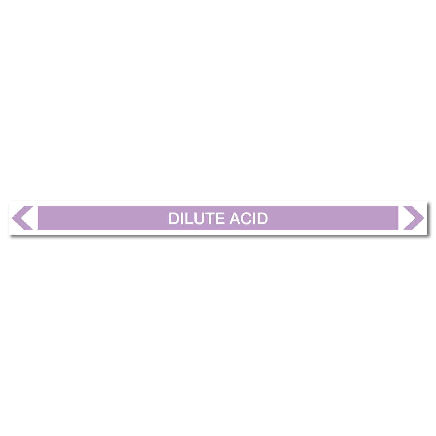 Alkalis / Acids - Dilute Acid - Pipe Marker Sticker - New Signs
