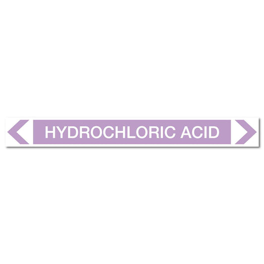 Alkalis / Acids - Hydrochloric Acid - Pipe Marker Sticker - New Signs