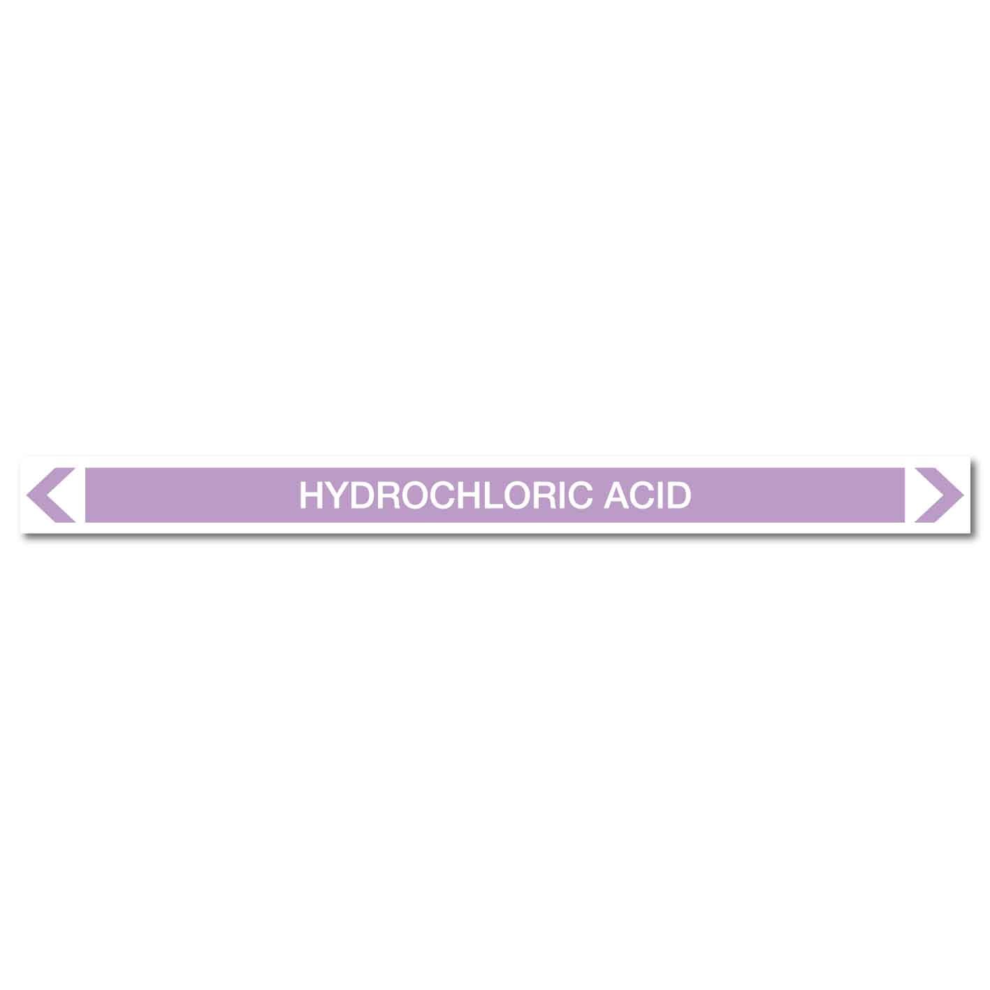 Alkalis / Acids - Hydrochloric Acid - Pipe Marker Sticker - New Signs