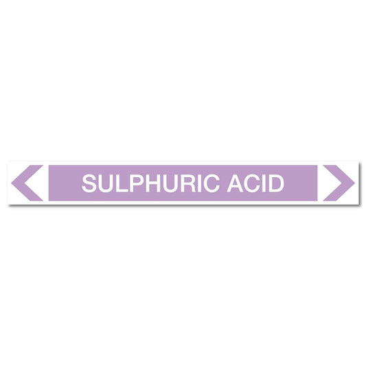 Alkalis / Acids - Sulphuric Acid - Pipe Marker Sticker - New Signs