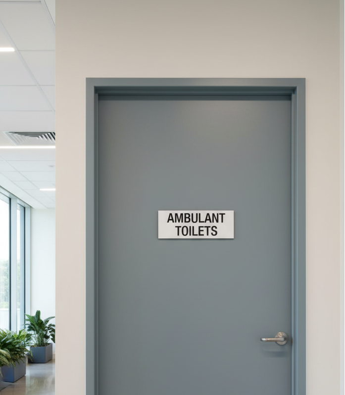 Ambulant Toilets Statutory Sign on door