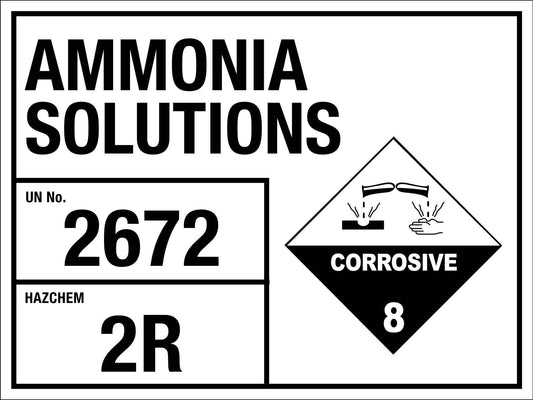 Ammonia Solutions 2672 2R Sign - New Signs