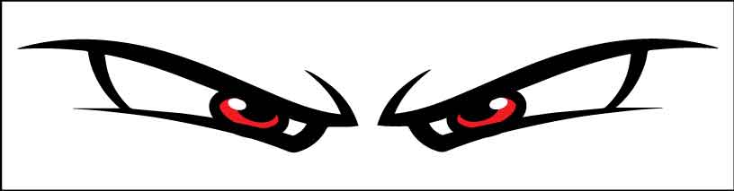Angry Eyes Car Bumper Stickers - New Signs