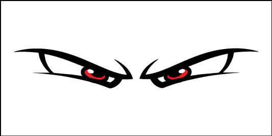 Angry Eyes Car Bumper Stickers - New Signs