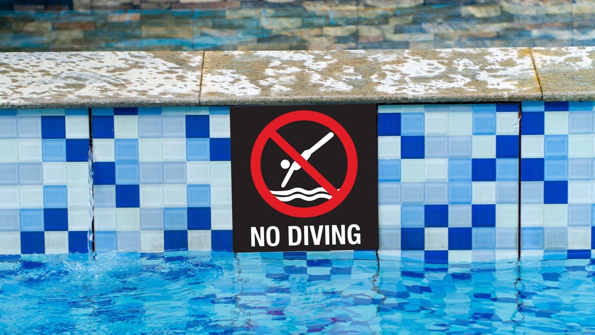 AP No Diving Square Sign - New Signs