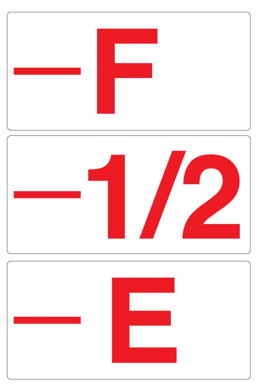 AQ Tank Contents Indicator Stickers 300mm x 450mm - New Signs