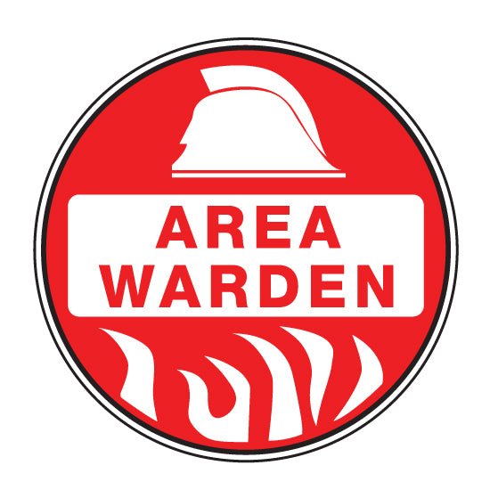 AREA WARDEN Hard Hat Stickers - New Signs