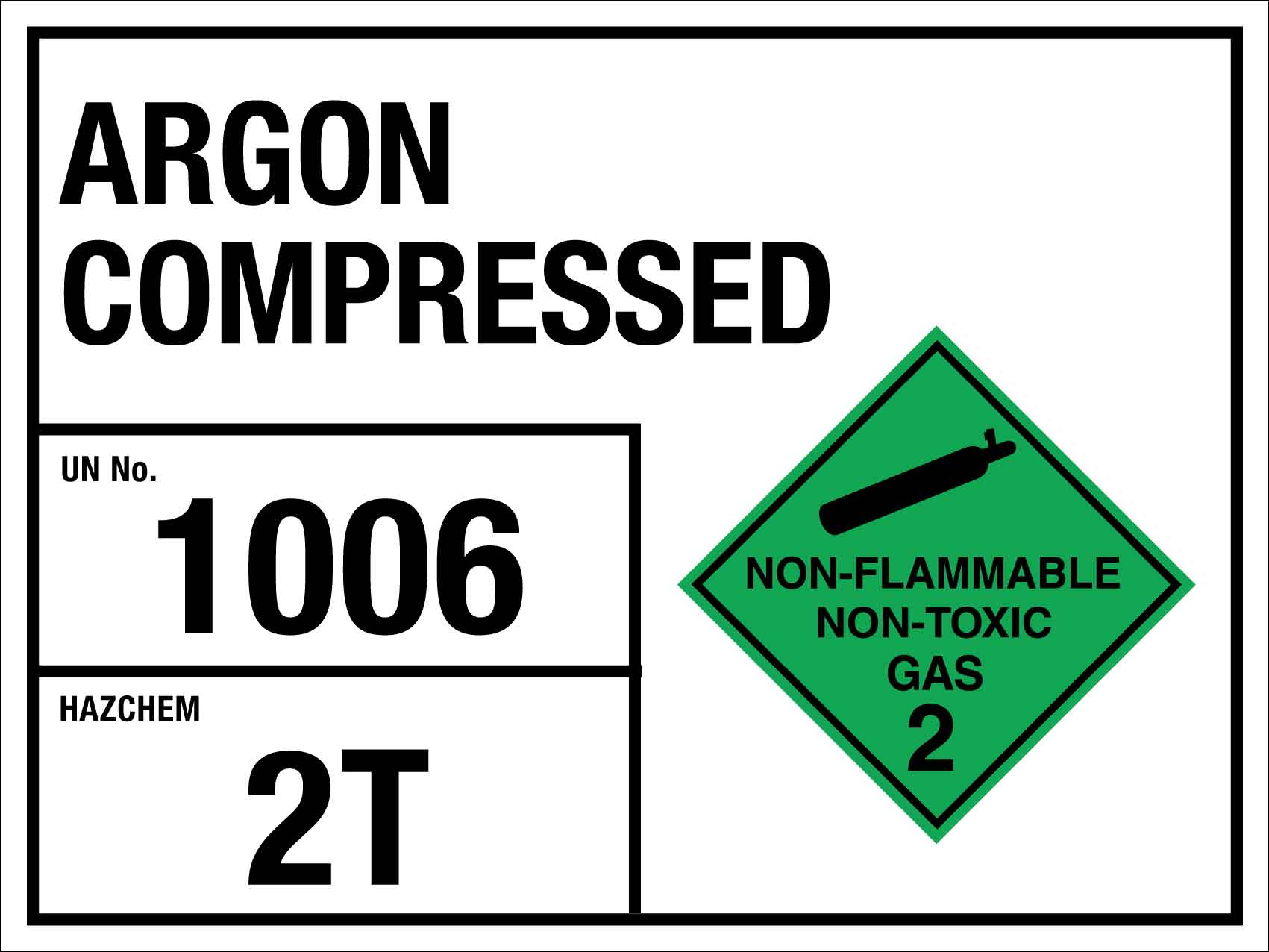 Argon Compressed 1006 2T Sign - New Signs