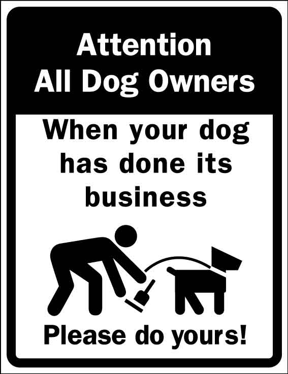 Attention All Dog Owners When Your Dog Has Done It's Business Wheelie Bin Sticker - New Signs