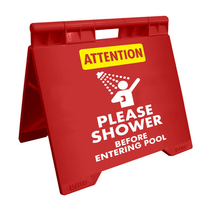 Attention Please Shower Before Entering Pool - Evarite A - Frame Sign - New Signs