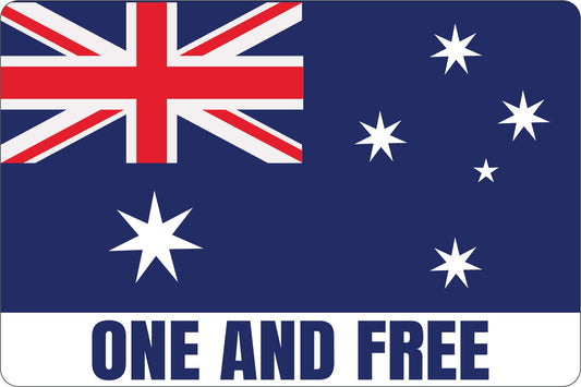 Australian Flag One and Free - Australian Stickers - New Signs