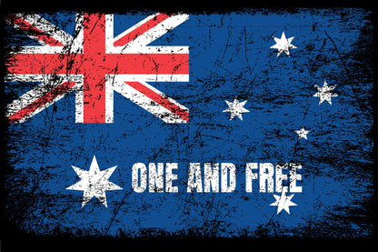 Australian Flag One and Free Sign - New Signs