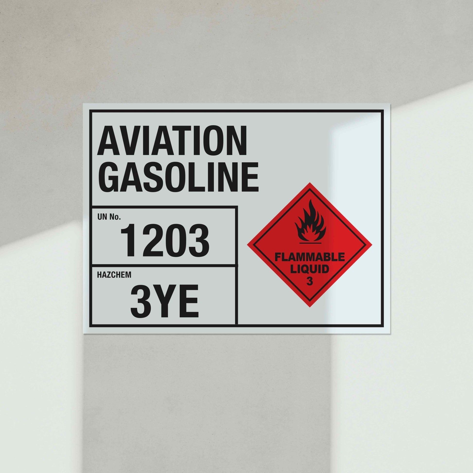 Aviation Gasoline 1203 3YE Sign - New Signs