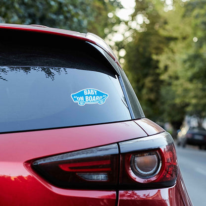 Baby On Board Skate Blue Vehicle Sticker - New Signs