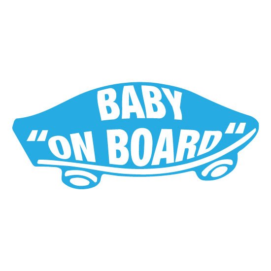 Baby On Board Skate Blue Vehicle Sticker - New Signs
