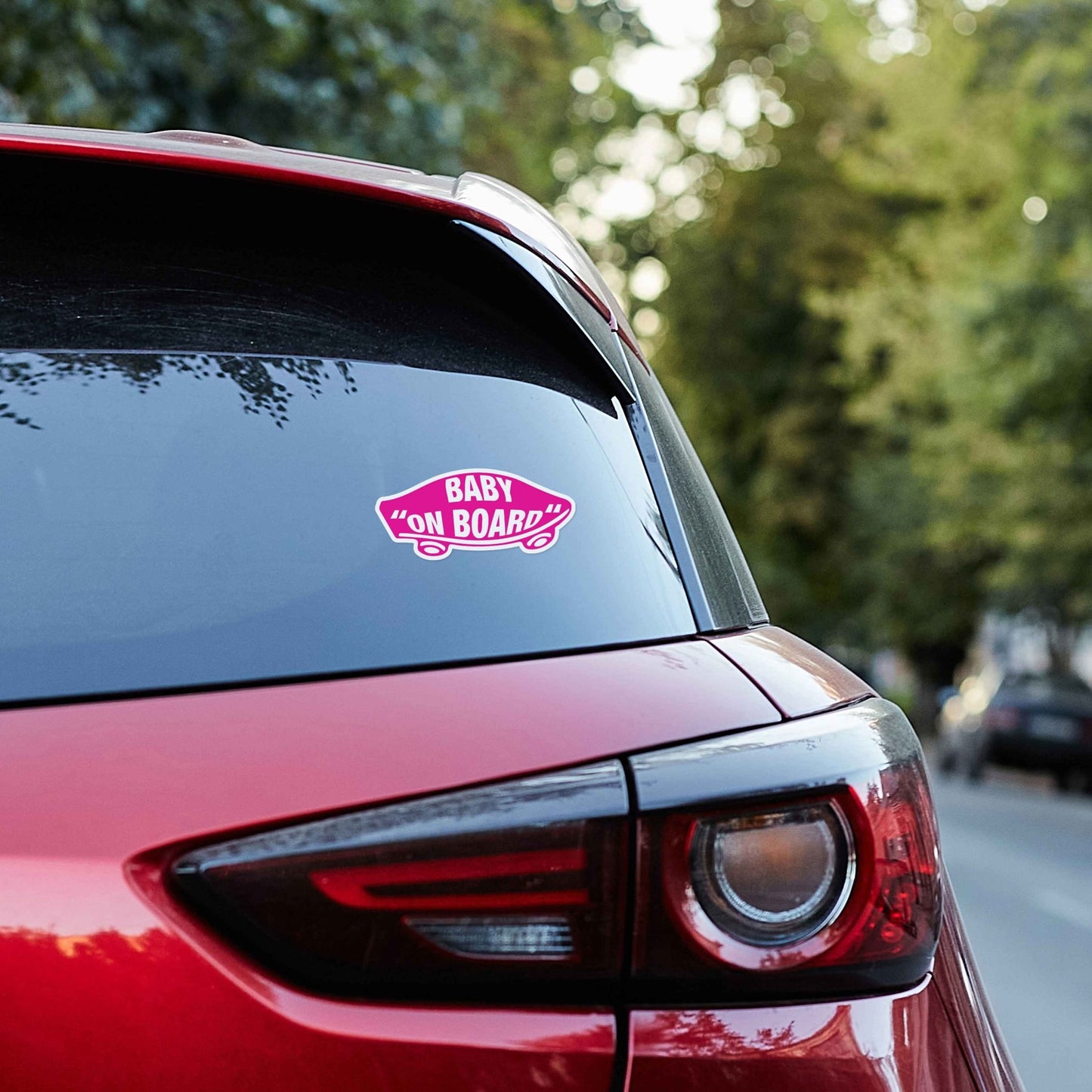 Baby On Board Skate Magenta Vehicle Sticker - New Signs