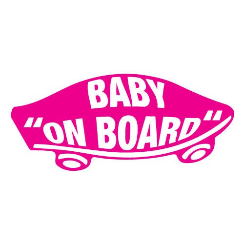 Baby On Board Skate Magenta Vehicle Sticker - New Signs