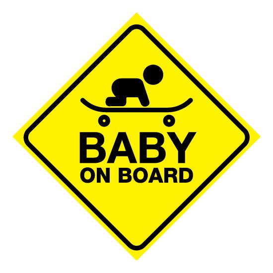Baby On Board Skate Vehicle Sticker - New Signs