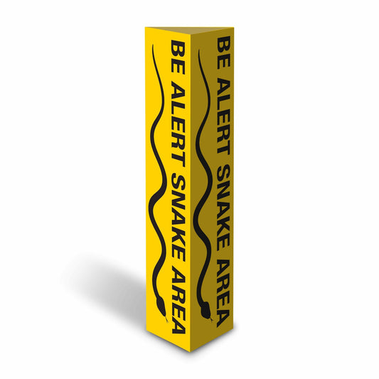 Be Alert Snake Area - Corflute Bollard Cover - New Signs