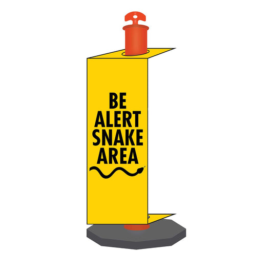 Be Alert Snake Area - Corflute Bollard Traffic Signs - New Signs