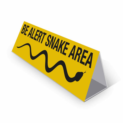 Be Alert Snake Area - Landscape Corflute Toblerone Signs - New Signs