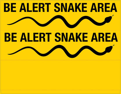 Be Alert Snake Area - Landscape Corflute Toblerone Signs - New Signs