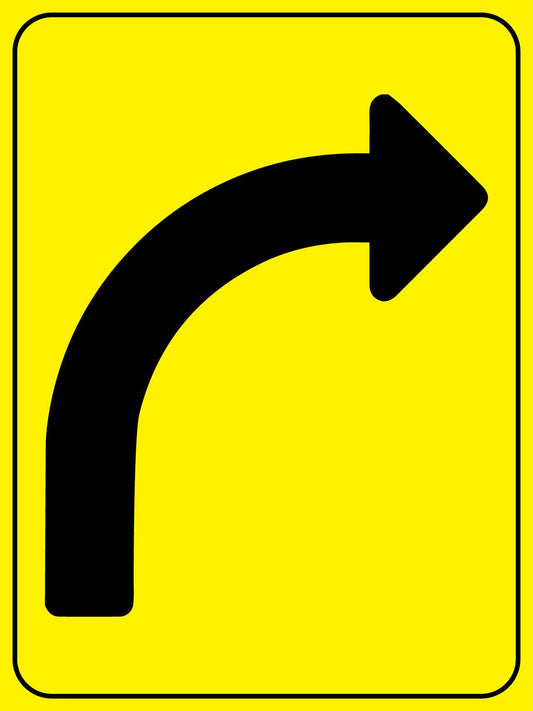 Bent Arrow Right Sign - New Signs