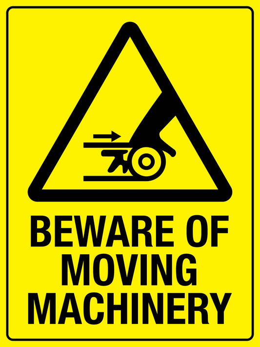 Beware Of Moving Machinery Sign - New Signs