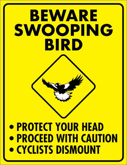 Beware Swooping Bird Wheelie Bin Sticker - New Signs